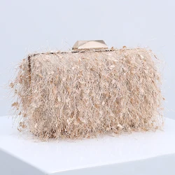 Tassel Clutches Brand Bags for Ladies 2023 New Luxury Handbags Small Elegant Bridal Cross Body Bag Wedding Snowflake PU Purse