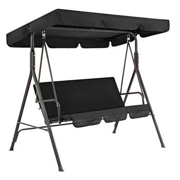 

2pcs/set Sun Shade Dustproof Universal Solid Waterproof Sunproof Protector Outdoor Decor Patio Swing Seat Cover For 3 Seater