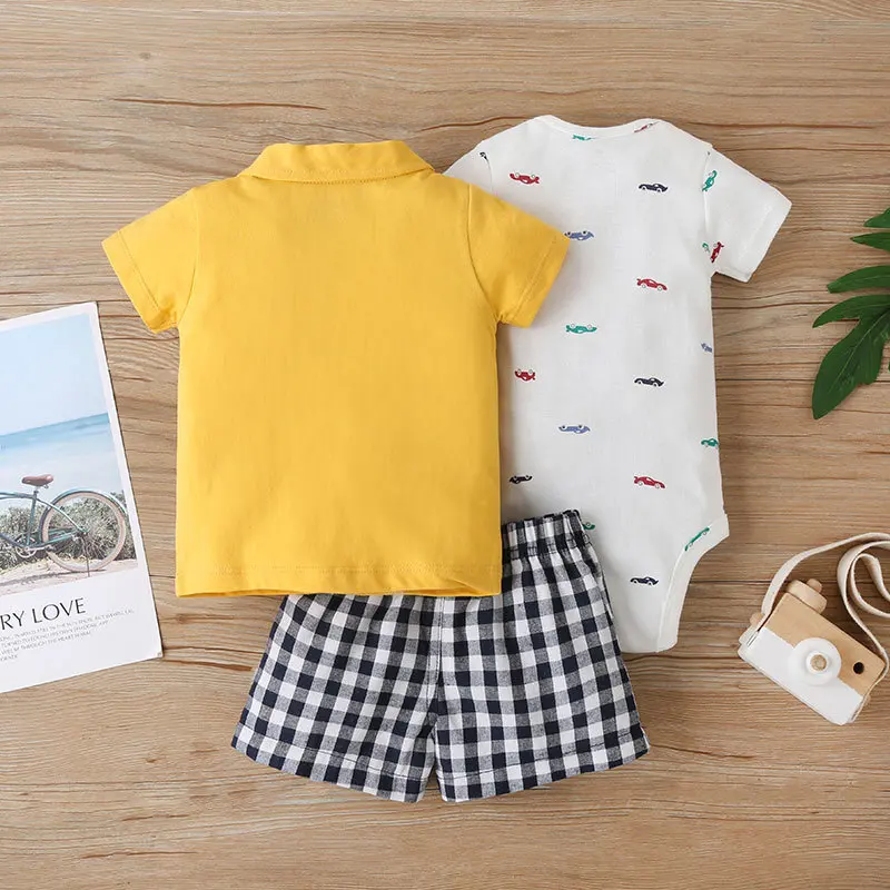 baby clothing set line 3pcs Summer 2022 Baby Bodysuit Toddler Boys Clothing Sets Casual Short Sleeve T-shirt + Shorts Girl Clothing Baby Boys Outfit Baby Clothing Set best of sale