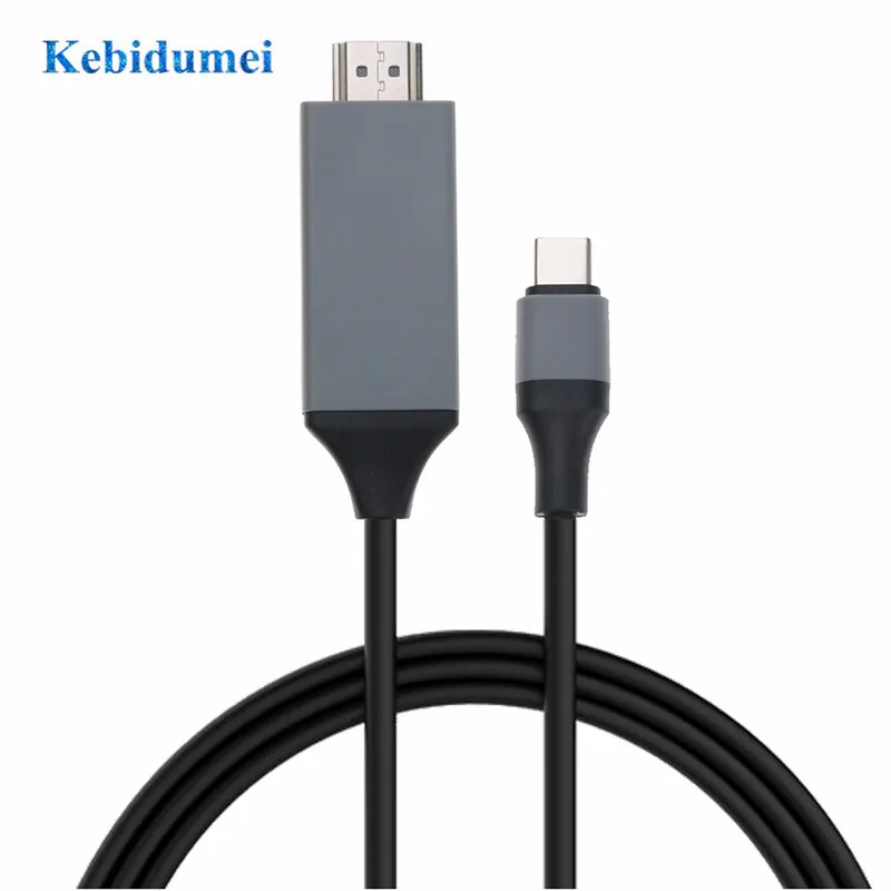 Кабель-адаптер Kebidumei 2M 30Hz USB C 4K * 2K HDTV HDMI-совместимый адаптер для Macbook Samsung S8 galaxy S9 |
