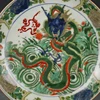 Jingdezhen Ceramic Plate Qing Kangxi Hand-painted Dragon Pattern Plate Antique Porcelain Antique Ornament Collection 2