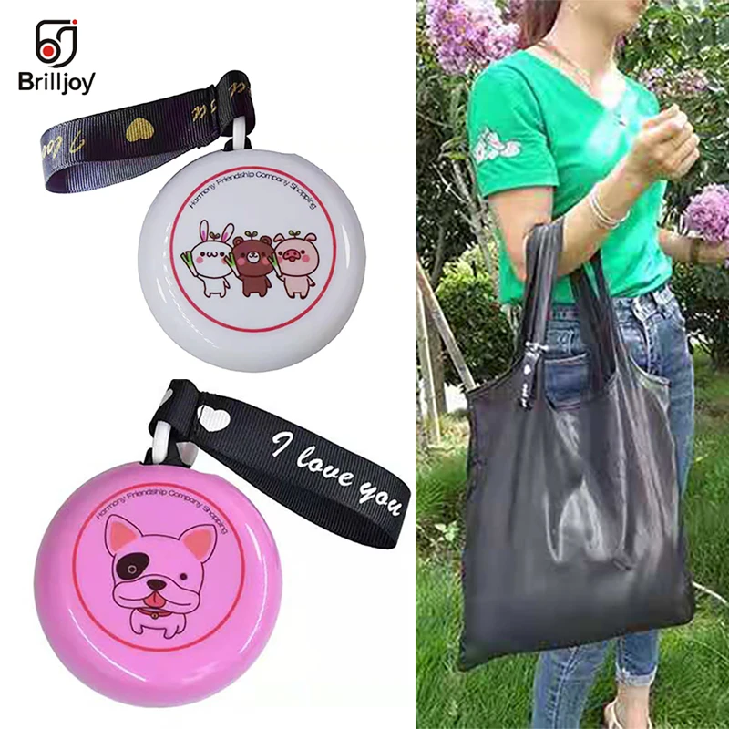 Brilljoy креативная складная эко продуктовая сумка для покупок мультфильм круговой Органайзер многоразовая сумка на плечо Большая вместительная сумка с ручкой
