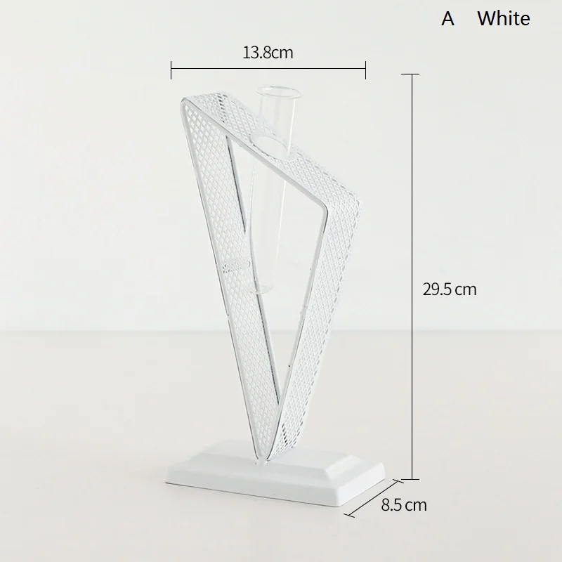 Простая креативная Геометрическая прозрачная стеклянная ваза для гидропоники композиции гостиной рабочего стола украшения зеленого лотоса гидропоники - Цвет: A  white