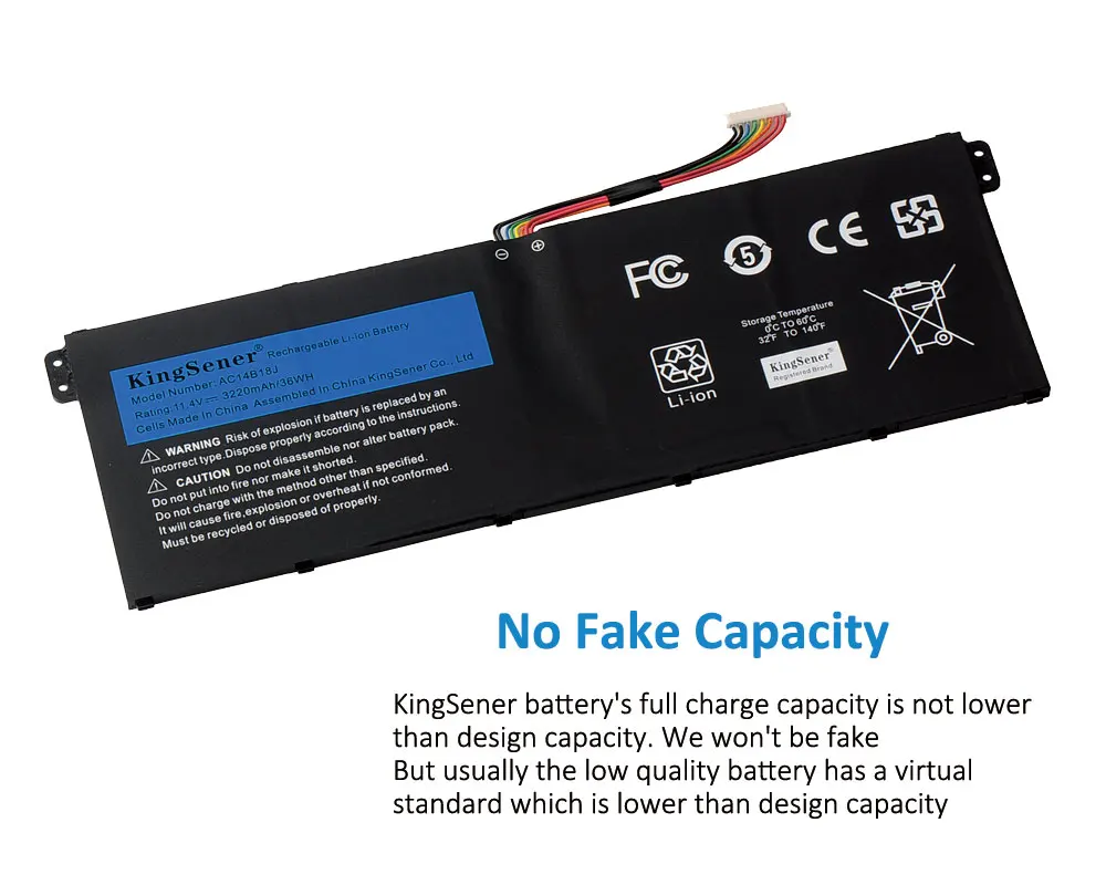 Kingsener Ac14b18j Ac14b13j Bateria do Portátil para Acer Aspire E3111 E3-112 E3-112m Es1531 Ms2394 B115-mp Ex2519 N15q3 N15w4 11.4v Baterias p/ laptop - Imagem 2