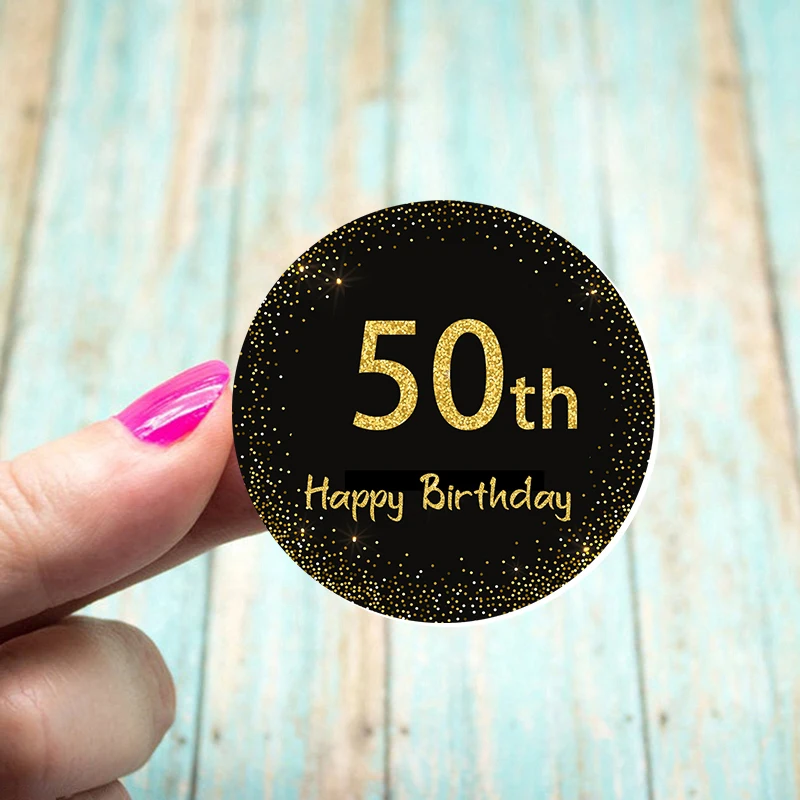 50th стикеры "День рождения" вечерние украшения 50 дней дети взрослые лет