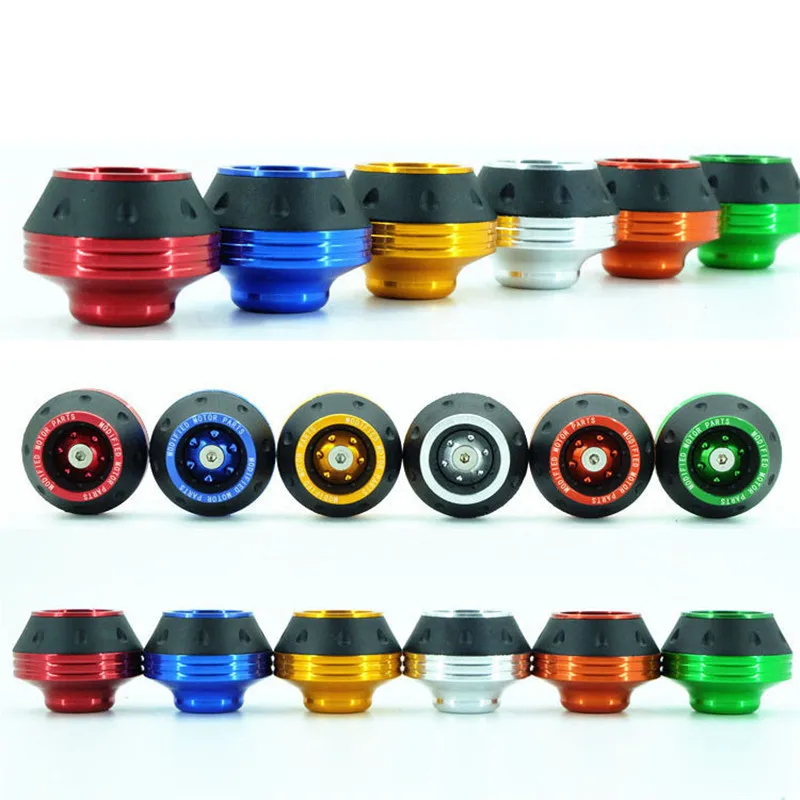 moto protection motorbike crash pad for kawasaki motorcycle protect falling protectors CNC aluminum alloy scooter wheel pads