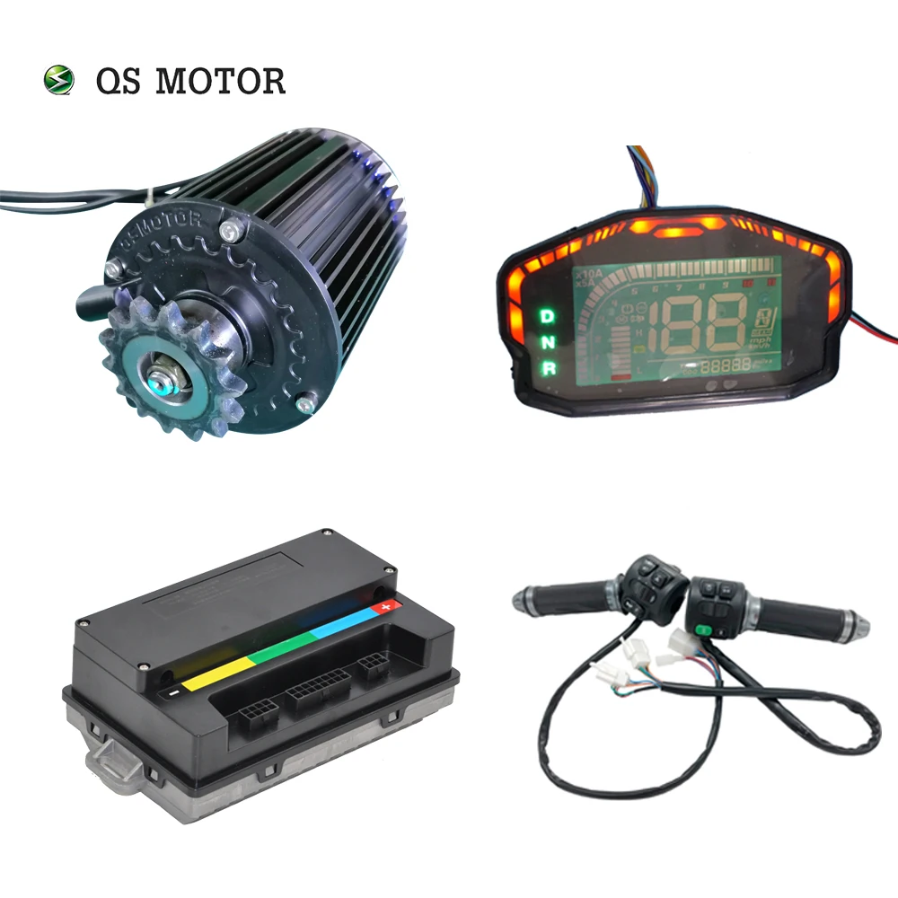 US $280.00 QS 1000W 72V 55KPH 428 Sprocket Mid Drive Motor kits with EM50SP controller for electric scooter