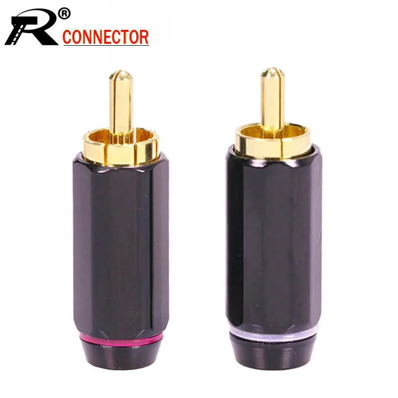 100 шт./лот разъем RCA позолоченный штекер высококачественный для динамика