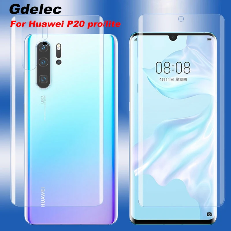 2019 Защита экрана для P20 Lite 10 Pro Передняя и задняя Гидрогелевая пленка HuaweiPro Полное