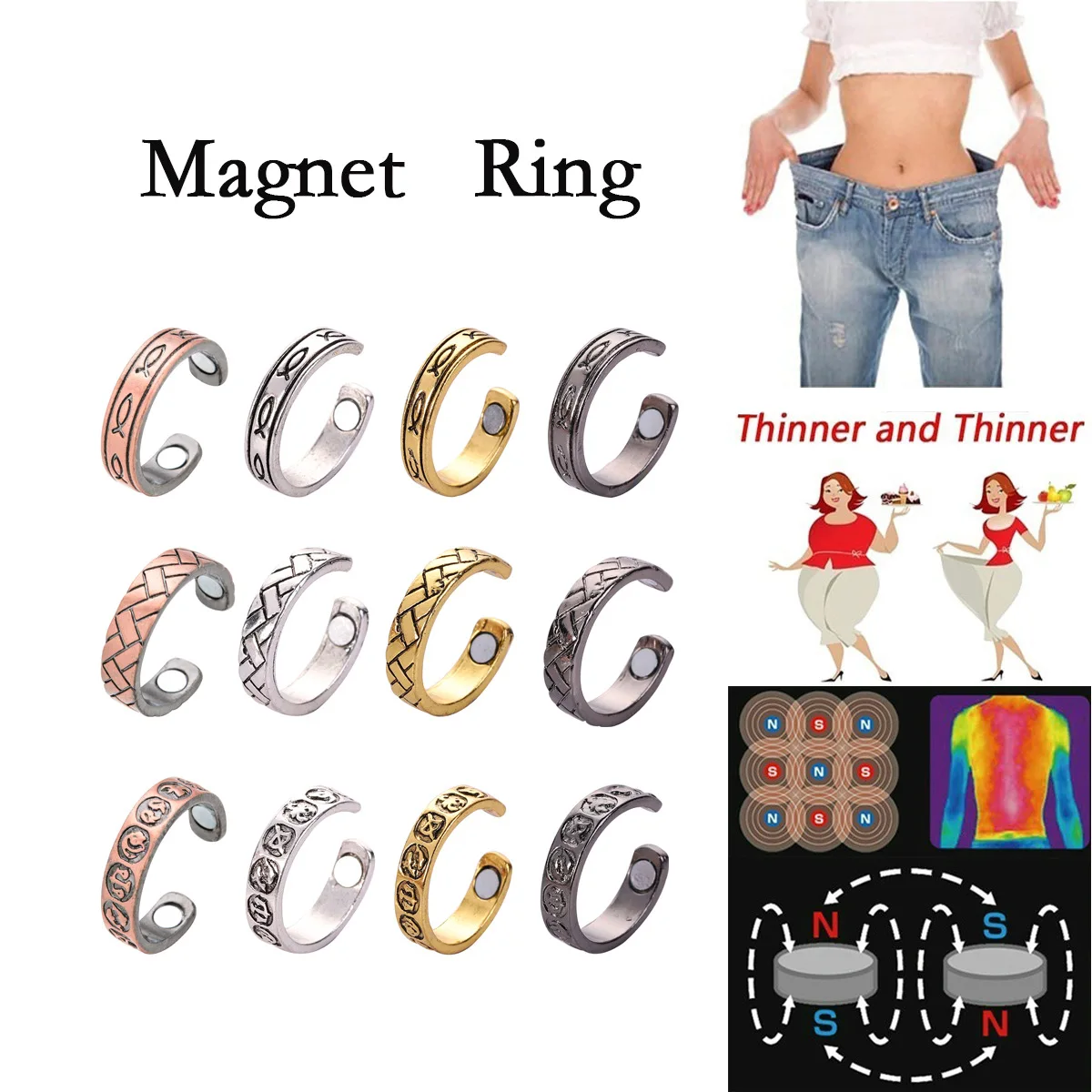 Therapy Weight Loss Slimming Ring Adjustable Natural Fat