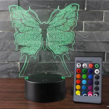 

High Quality Butterfly Shape 3D Small Table Lamp Led Lamp Vision Creative Product Gift Colorful Night Light