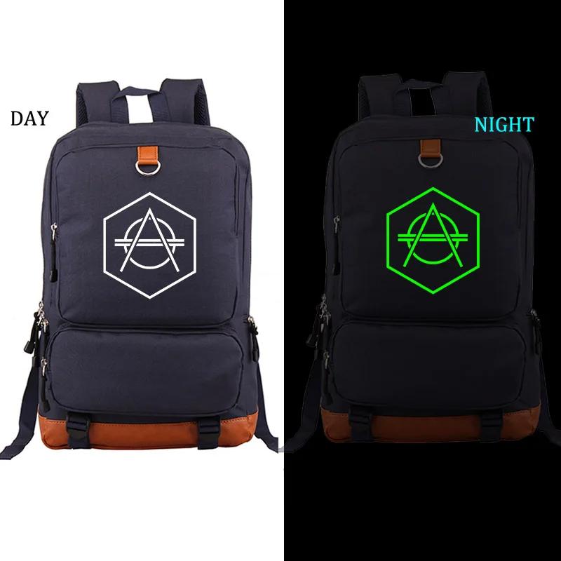 Don Diablo noctilucous backpack student school bag Daily backpack men women Rucksack - Цвет: Золотой