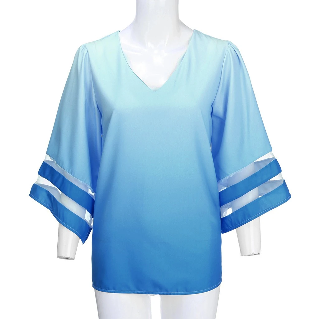 JAYCOSIN Fashion Loose Blouse V-Neck Women