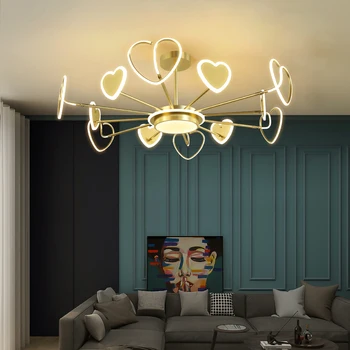 

LED Chandelier Living Room Lights Ceiling Lamp Post-modern Heart-shaped form Dining Room Bedroom Lighting fixtures