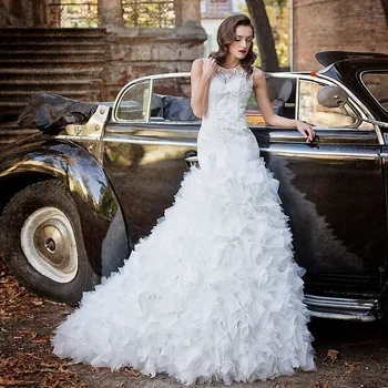 

New Special Beading Sequined Appliques Lace Mermaid Wedding Dress With Ruffles Skirt Aliexpress Login White Trumpet Bride Gowns