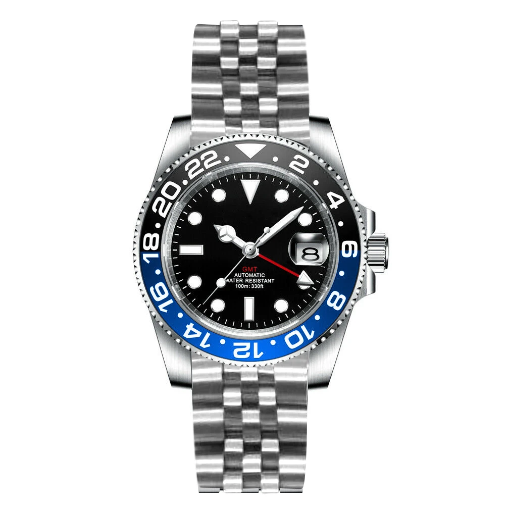 GMT Watches 40mm Ceramic Bezel Men's Mechanical Automatic Watch Sapphire Glass Luxury Top Brand 100M Waterproof Business Clock 