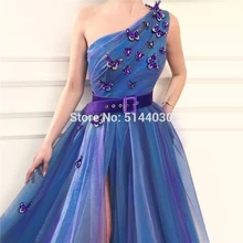 Синие длинные вечерние платья с бабочками, турецкое платье для выпускного вечера в Дубае, арабское сбежавшее Пышное Платье, кафтаны, новинка