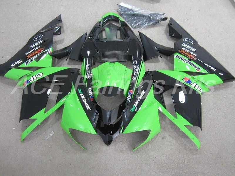 

New ABS Motorcycle Full fairing kits fit for Kawasaki Ninja ZX-10R 2004 2005 10R 04 05 fairing bodywork green black TOP