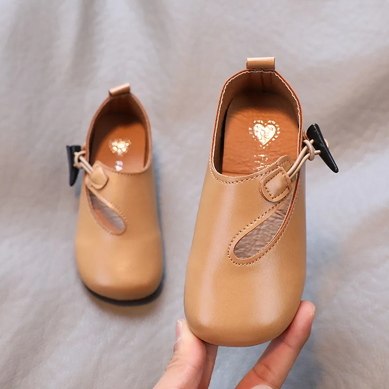 Kids Baby Shoes T Strap Leather Shoes Girls Boys Non-slip Toddler Mary Janes Children Buckle Strap Flats Shoes 3 4 5 6 7 8 9 10y