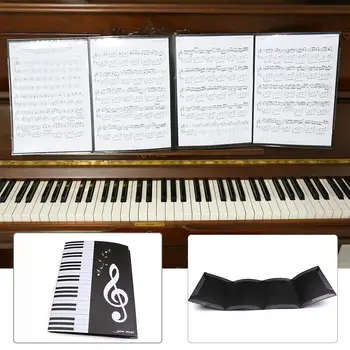

Foldable Black High Quality Music Sheet Score Folder A4 Size Expanded Piano Score Folder Musical Instrument Accessories