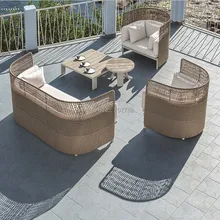 Патио Сад Проводные плетеные веревки балкон комплект мебели из ротанга открытый