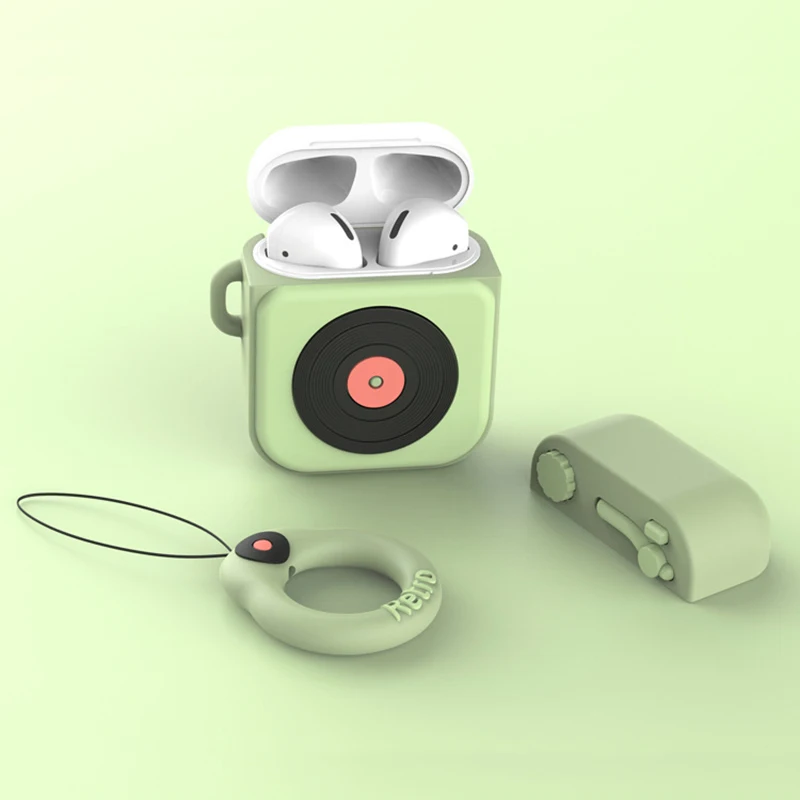 

Silicone Bluetooth Wireless Earphone Case Fashion Protective Cover for AirPods 2 Charging Box with Hooks