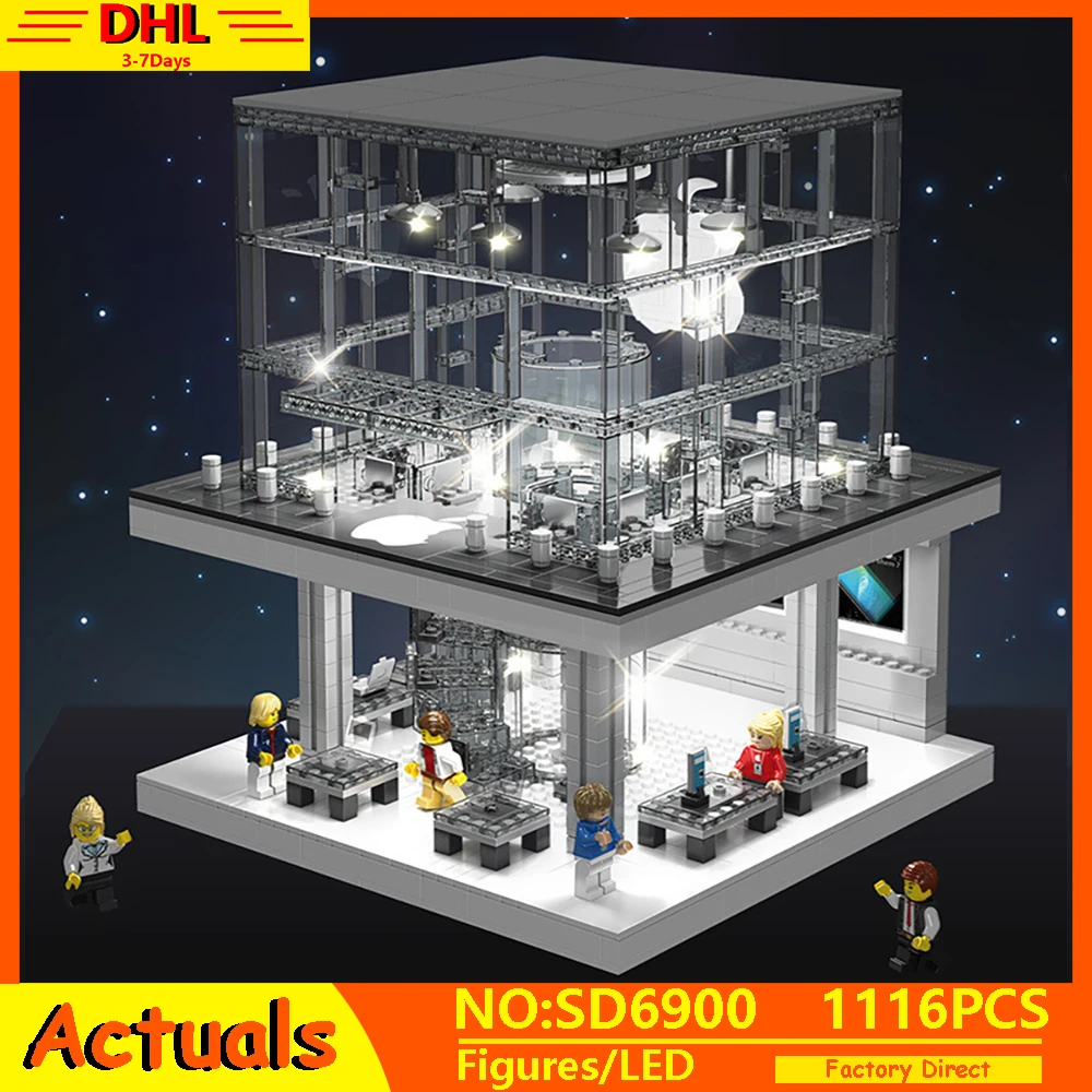 

NEW City Creator Expert Series Street View The Apple Store Model Building Blocks Assembly Bricks Toys For Kids Christmas Gifts
