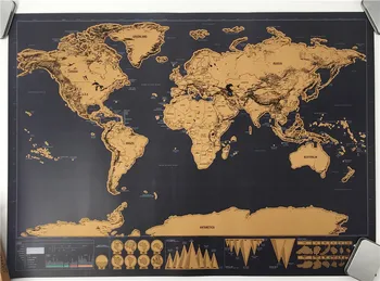 

Vintage high quality 100% Funny Capitals Edition travel Map Off Map of The World for Traveler Wall home Decor Poster