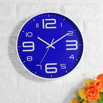 

3D Style Modern Wall-Clock Round Home-Decor Large Wall Clock Nordic Style for Living Room Quartz Silent Battery Clocks Home