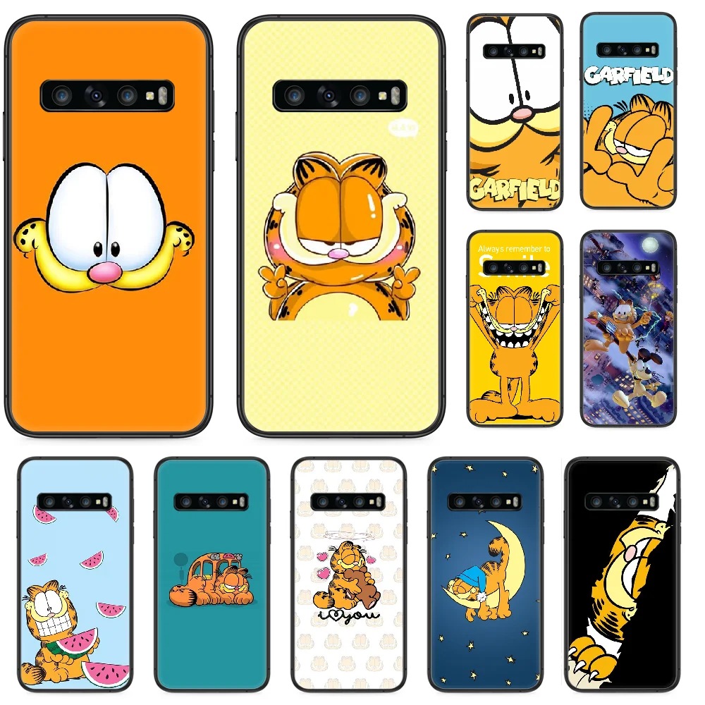 Мультяшный чехол для телефона garfield Samsung Galaxy S 10 20 3 4 5 6 7 8 9 Plus E Lite Uitra black hoesjes pretty