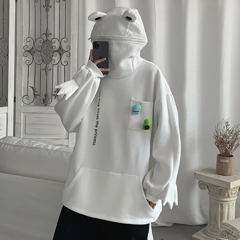 Fashion 2021 Men's Cartoon Frog Zip UP Hoodie Sweatershirt Unisex Couple  Loose Hooded Pullovers Outwear Top Clothes - AliExpress
