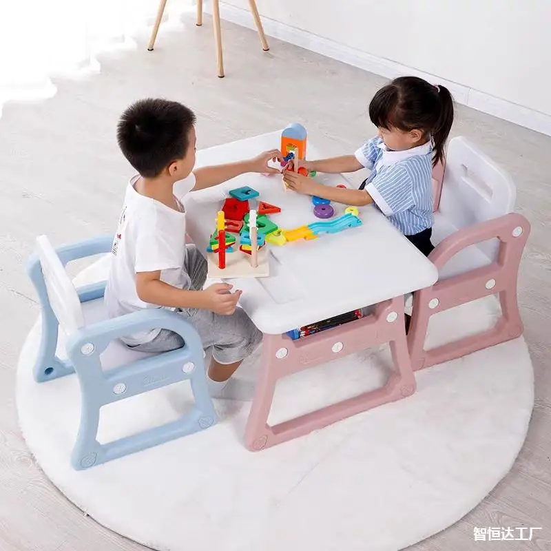 K-STAR Kids Table And Chairs Set 2 Color Toddler Activity Chair Best For Toddlers Reading Drawing Home Use