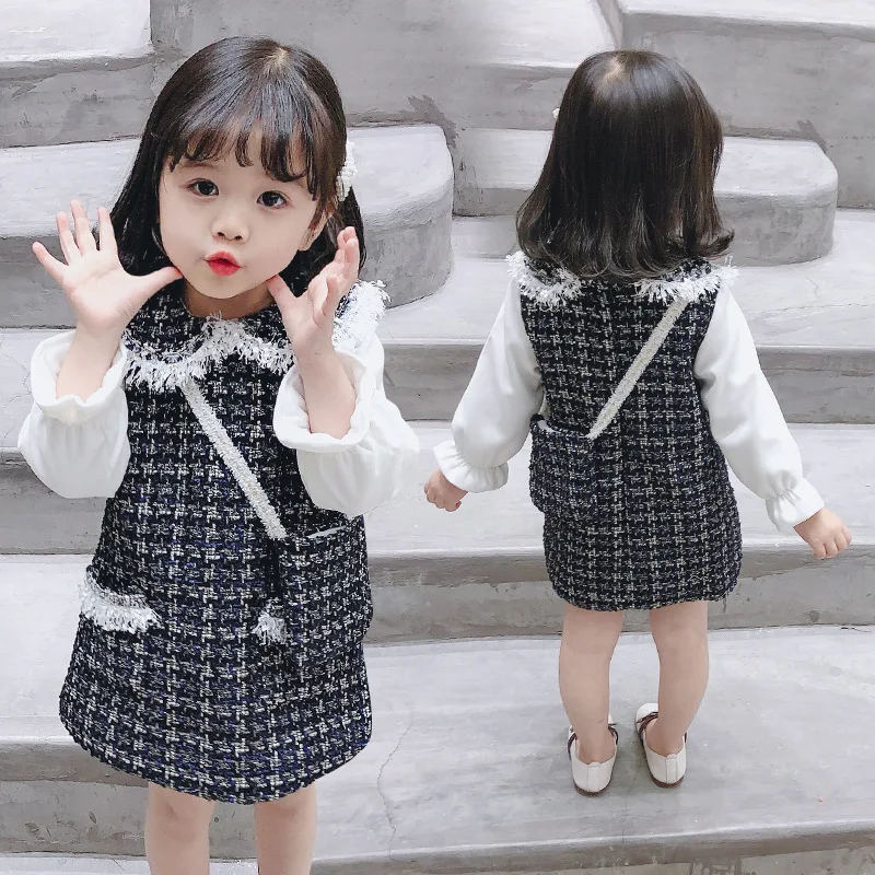 

Girls Dress 2020 New Style 2 Korean-style 3 Female Baby 4 Western Style 5-Year-Old Graceful GIRL'S Satchel Dress Fashion
