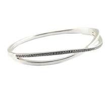 Переплетенный браслет имеет чередующиеся линии равнины для изготовления ювелирных изделий из стерлингового серебра ювелирные изделия для женщин DIY модные браслеты