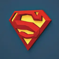 3D бумажная модель Супермен логотип бумага ремесло Домашний декор украшения стены Развивающие головоломки детские игрушки «сделай сам»