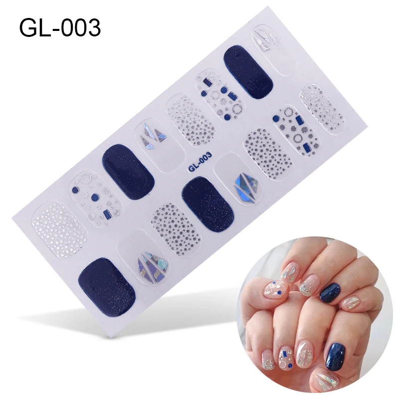 Корея предназначен обертки блестящие, дизайн ногтей Стикеры наклейки многоцветная ногтей Стикеры s полоски «сделай сам» салонного маникюра Прямая поставка - Цвет: GL003