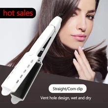 Выпрямитель для волос с пятью зубцами, регулировка температуры, керамический турмалин, ионный плоский утюжок, выпрямитель для волос для женщин, расширенная панель