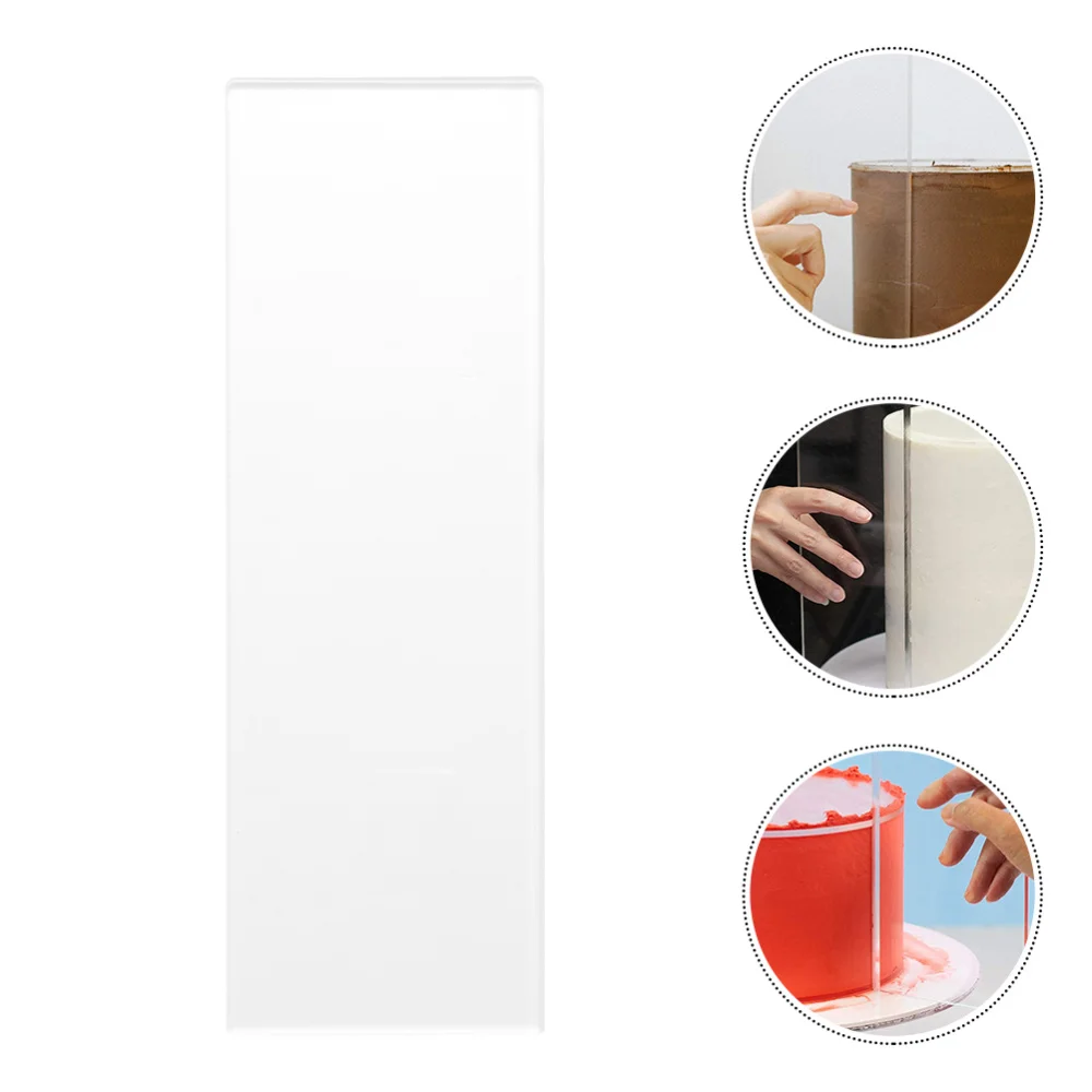 1Pc Scrapper Acrylic Rectangular Portable Transparent Cream Scraper Baking Tool Cake Scraper for Bakery Store Home