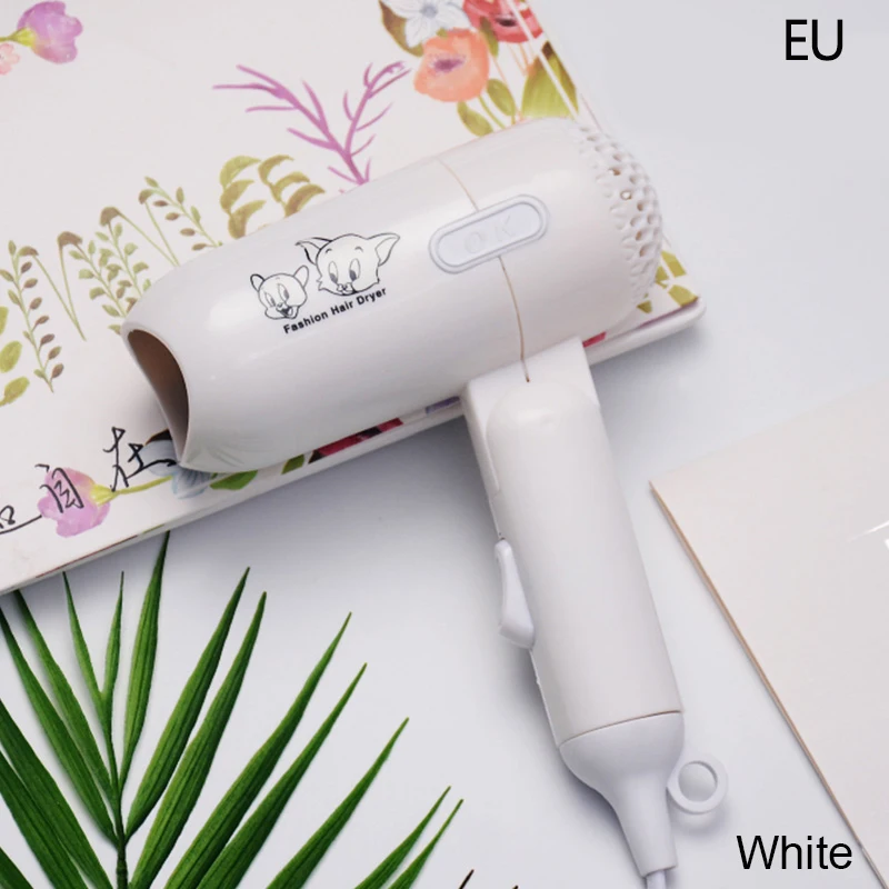 Eu rules white Мини-фен для волос складной дом портативный двухскоростной регулировки воздуха сбора путешественника компактный Воздуходувка Электрический Фен 220 В - Цвет: Eu rules white