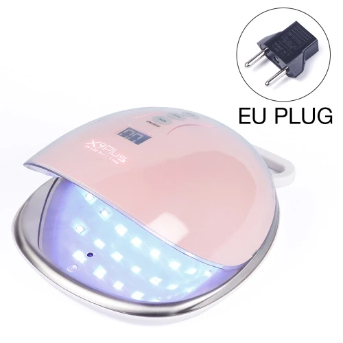 Машинка для стрижки 48 Вт переносной УФ лампой 36 светодиодов X9 плюс лед лампа для ногтей лак для ногтей Сушилка для ногтей Гель-лак Быстросохнущий с ЖК-дисплей Дисплей Авто Сенсор - Цвет: EU Plug  Pink