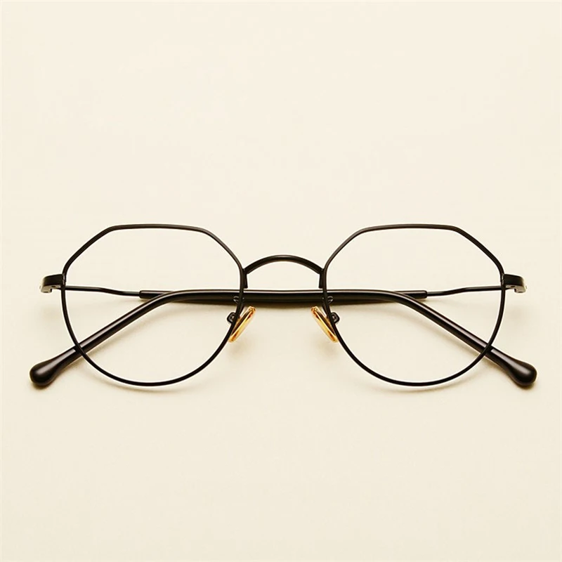

Vintage Polygon Transparent Glasses Frame Women Men Retro Clear Lens Eyeglasses Optical Myopia Spectacle Frames Gold Black Gafas