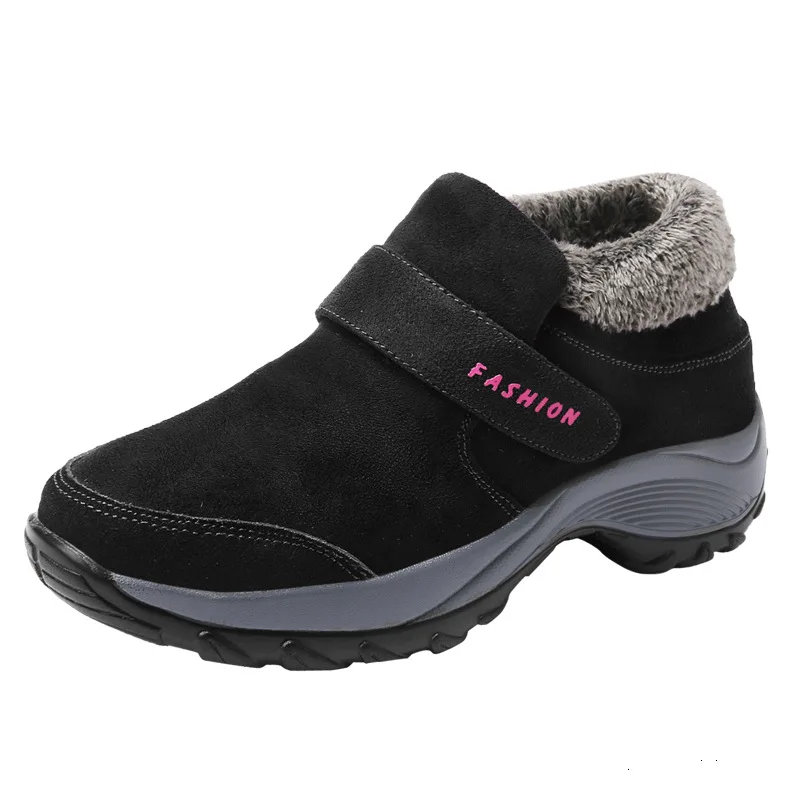 

Promotion Winter 2019 New Women Shoes Platform Shoes Woman Wedges Plus Velvet To Keep Warm Lace-up Slip-on Plus Size 35-42
