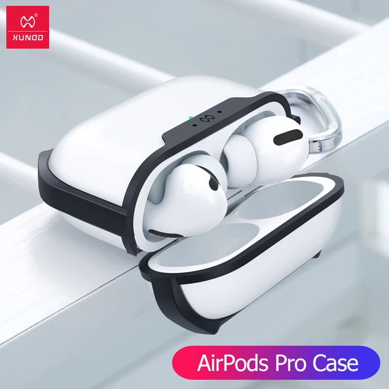 Для AirPods Pro Чехол прозрачный защитный чехол Bluetooth Наушники Подушка безопасности бампер с брелок Крюк для Airpods 3 крышка - Цвет: Black