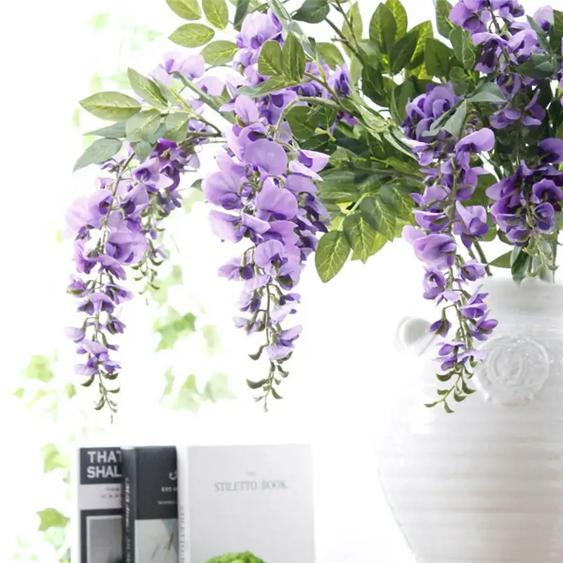 Искусственные цветы para decoracion hogar 39 дюймов искусственный шелк Wisteria поддельные Висячие цветы растение лоза Свадебный декор 661F10