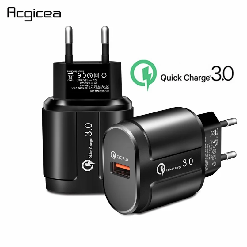 

Universal 18W USB Quick Charge 3.0 for iPhone Huawei Xiaomi EU US Wall Adapter Android Mobile Phone Fast Charger for Samsung S8