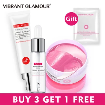 

VIBRANT GLAMOUR Skin Care Set Six Peptides Face Serum Eye Cream Mask Anti-Aging Moisturizing Remove Puffiness Dark Circles Set