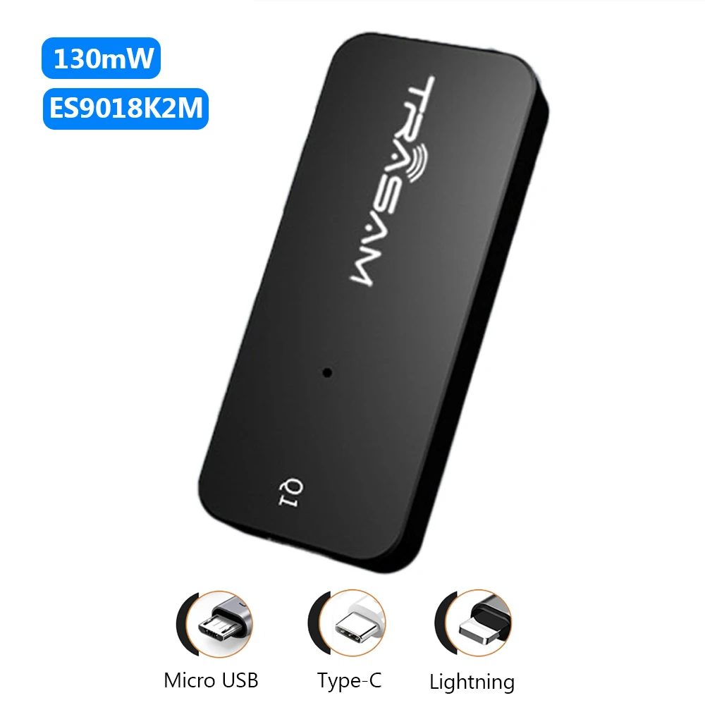 Trasam Q1 Pro DAC Headphone Amplifier ES9018K2M 192kHz USB to 3.5mm Mini Portable Earphone Amp for IOS Android Type-C Micro USB