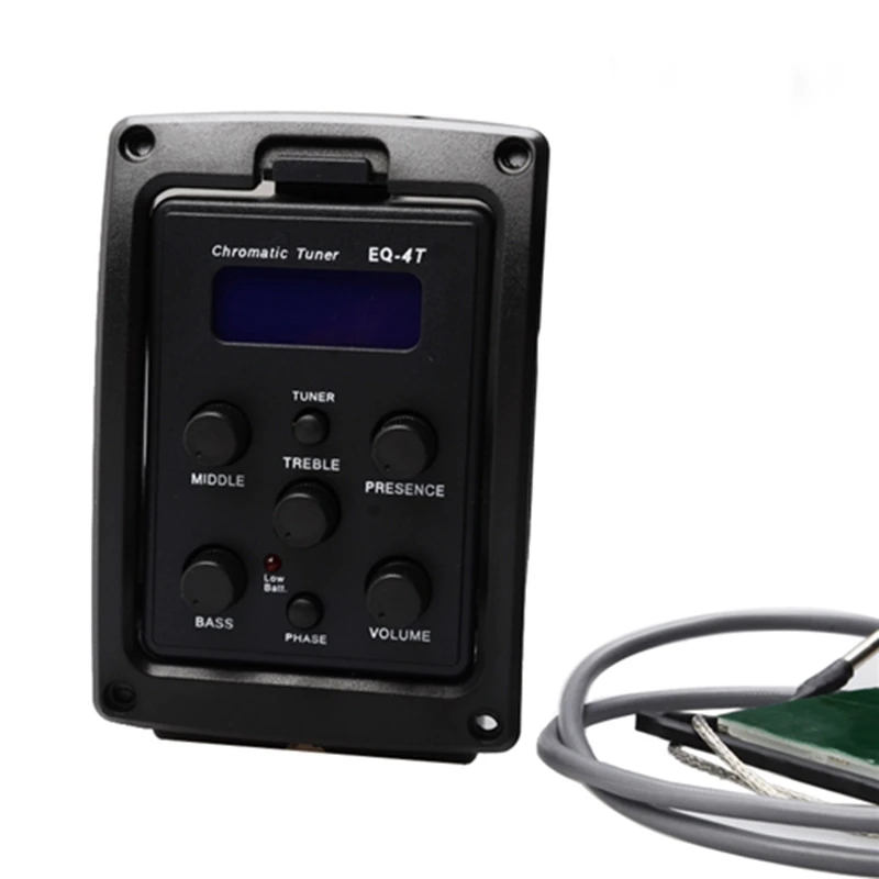 EQ-4T 4 полосным Пикап EQ предусилитель с тюнер для акустической Guita
