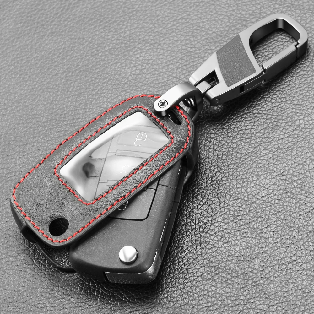 Leather Car Key Case Fob Cover Shell Frame For VW Polo Golf Passat Touareg Tiguan Beetle Bora for gifts | Автомобили и мотоциклы