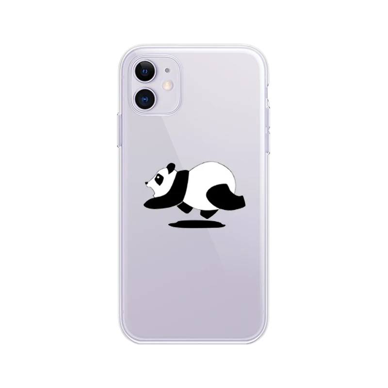 Мягкий силиконовый чехол с пандой для iPhone XR X 11 Pro XS MAX Женский кристаллами 7 8 Plus 6s 6 5